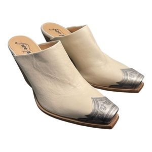 Free People Brayden Western Mules - Cream Bone Color - Size 38